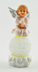 Figurka - Aniołek świecący z gołąbkiem