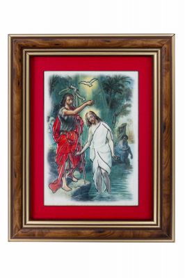 Obrazek Jan Chrzciciel - Ceramika drewniana w ramce