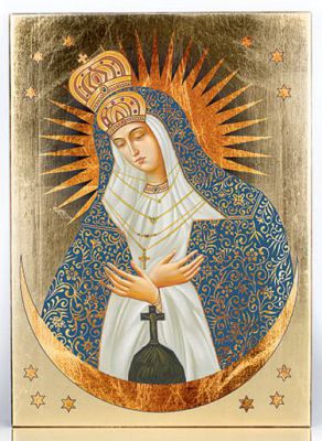 Ikona Matka Boża Ostrobramska - złocona