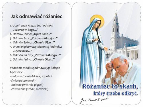 Karnet modlitewny różańcowy - Matka Boża Fatimska