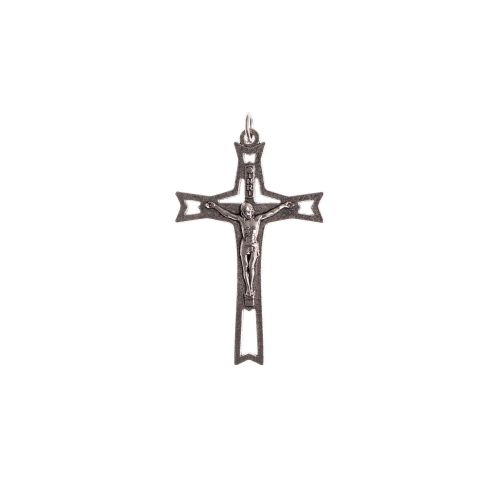 Krzyż Św. Benedykt - kolor mosiądz  5,7 x 3,7 mm.