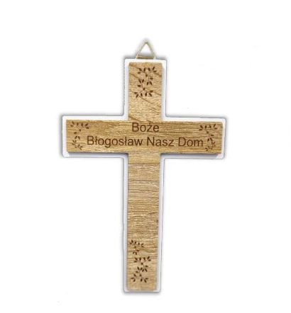 Krzyż nowoczesny drewniany 16 cm.