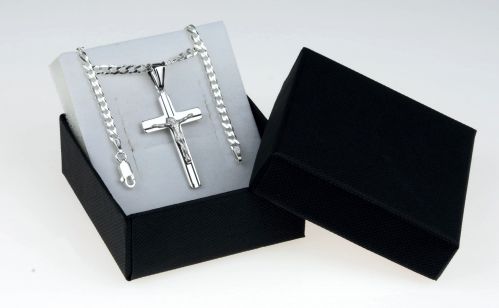 Łańcuszek Srebrny z Krzyżykiem 3,5 x 2 cm.