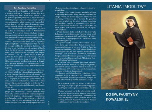 Folderek Litania i Modlitwy do Świętej Faustyny Kowalskiej 5 szt.
