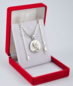 Łańcuszek Srebrny z Medalikiem 1,8 cm.