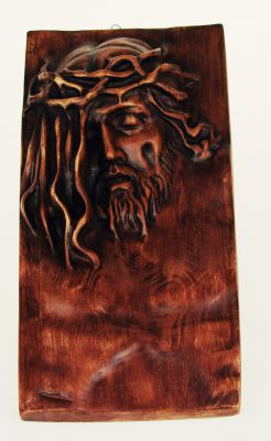 Płaskorzeźba Jezus w koronie cierniowej - gips