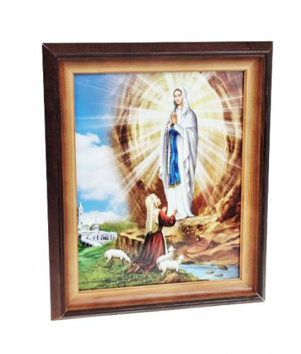 Obraz święty Matka Boża z Lourdes rama drewniana