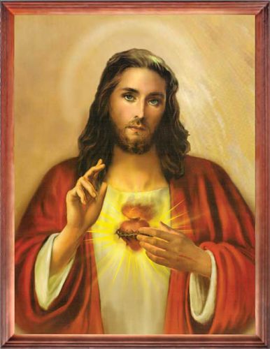 Obraz Serce Jezusa Chrystusa drewniana rama